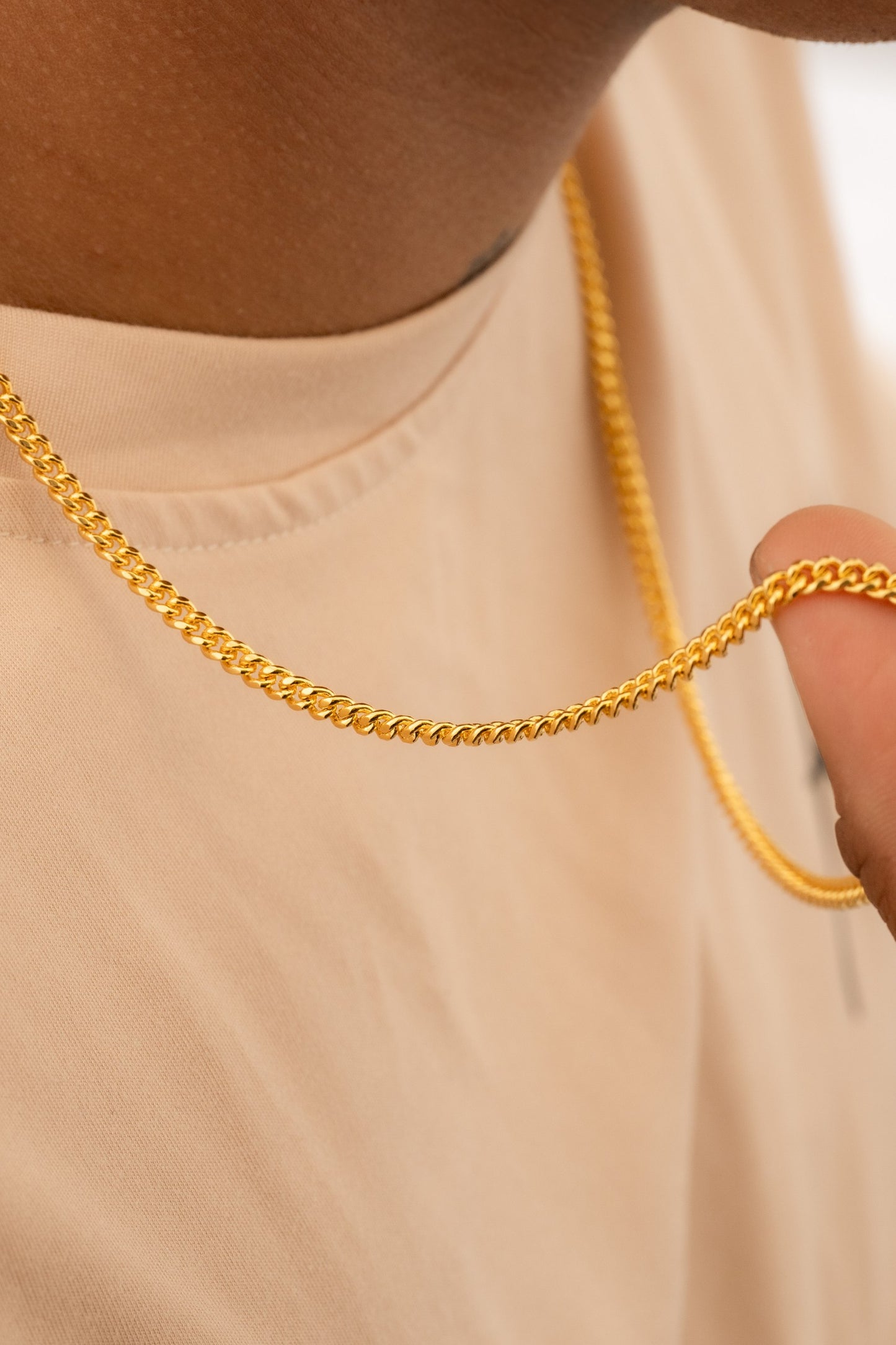 Cuban Link U 4mm Chain Necklace Men