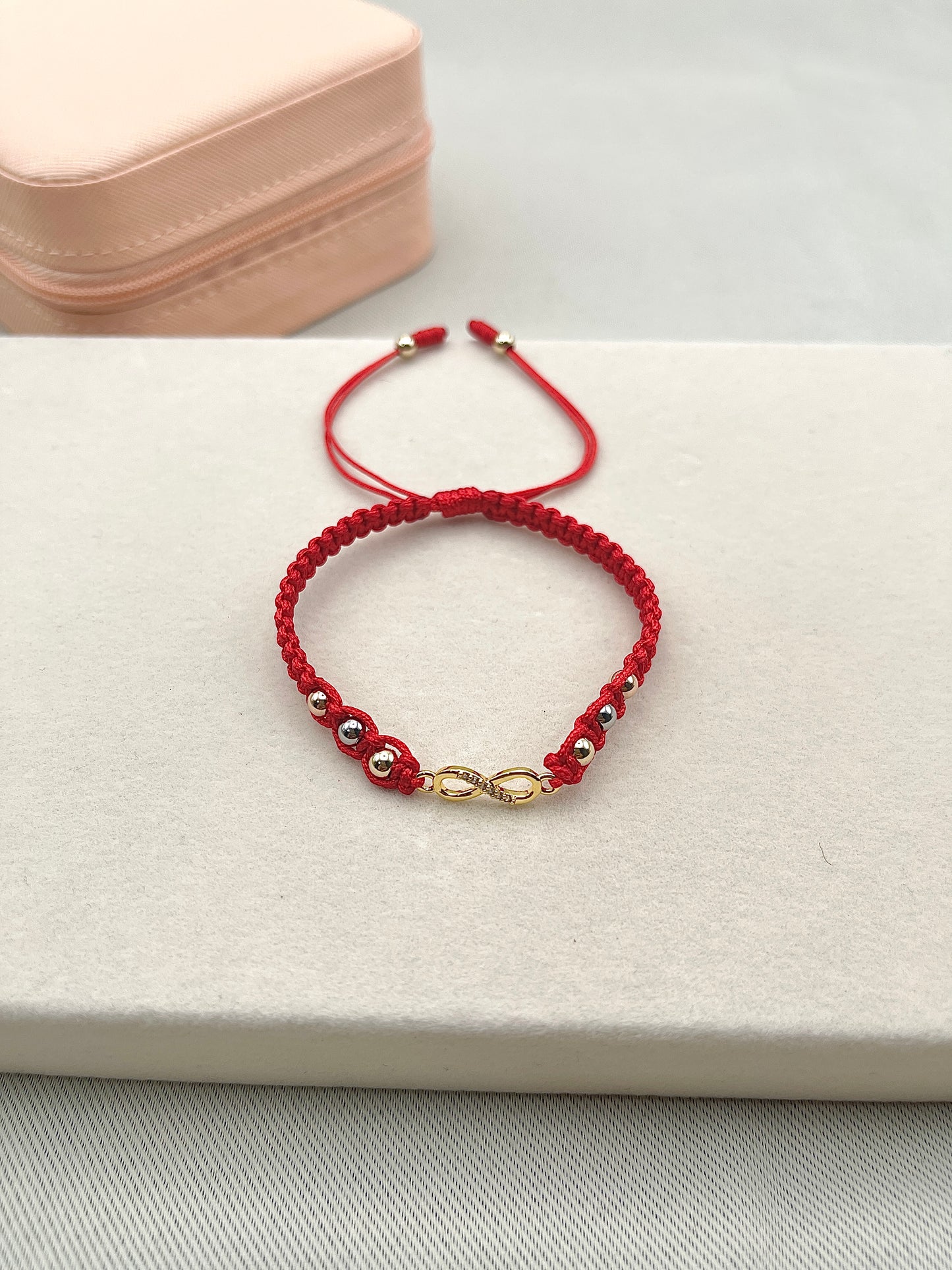 Infinity Tricolor Smooth Beads Handmade Bracelet