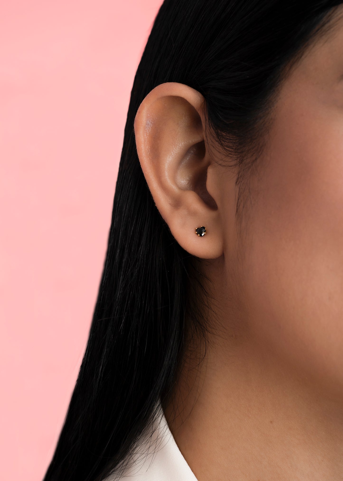 Black Zircon Heart Earrings