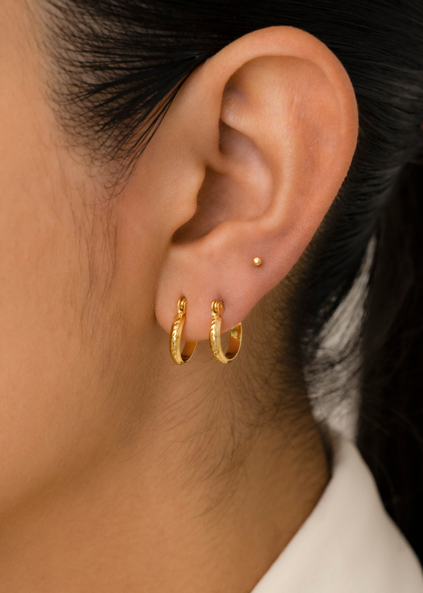 Corrugated Hoop Earrings