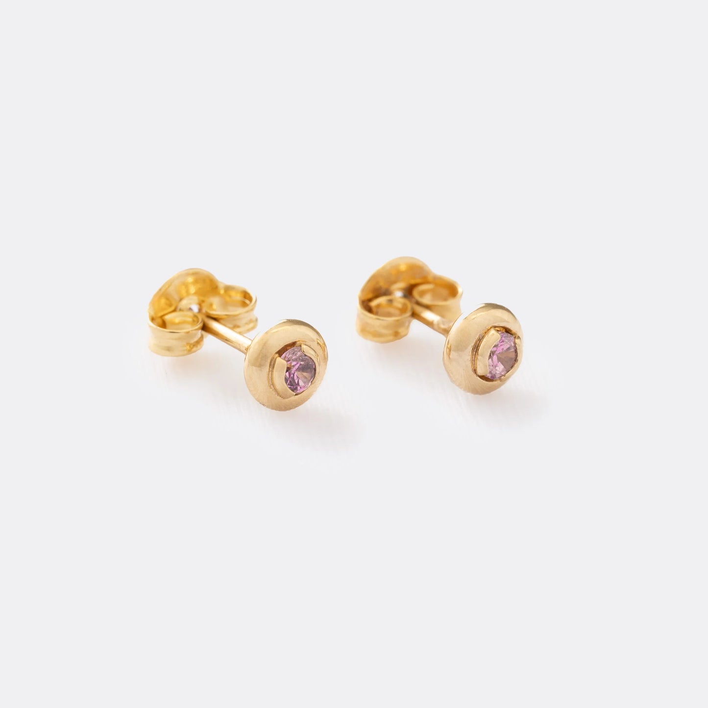 Zircon Round Box 4mm Earrings