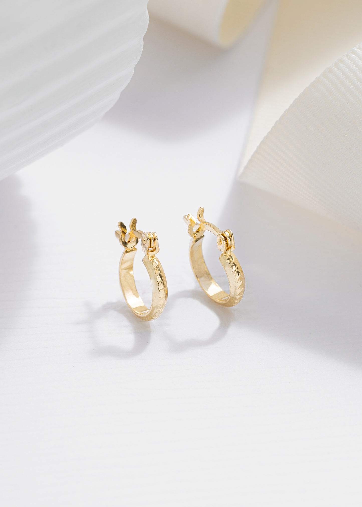 Corrugated Hoop Earrings