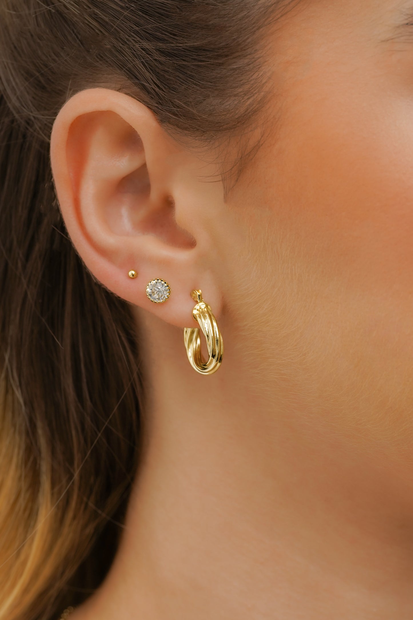 Twisted Stripes Small Hoop Earrings