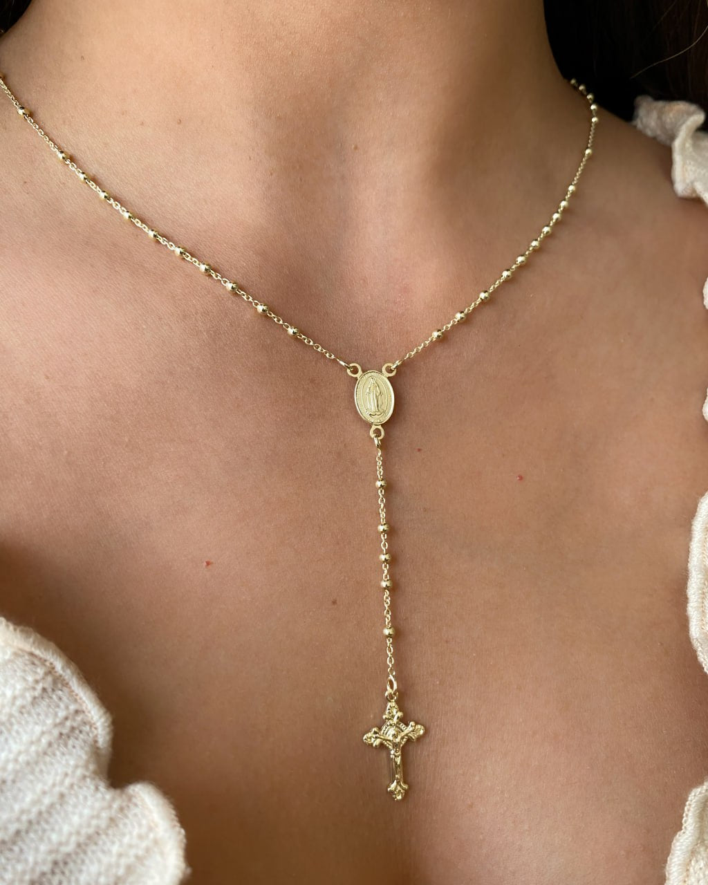 Rosary 925 Sterling Silver Chain Necklace