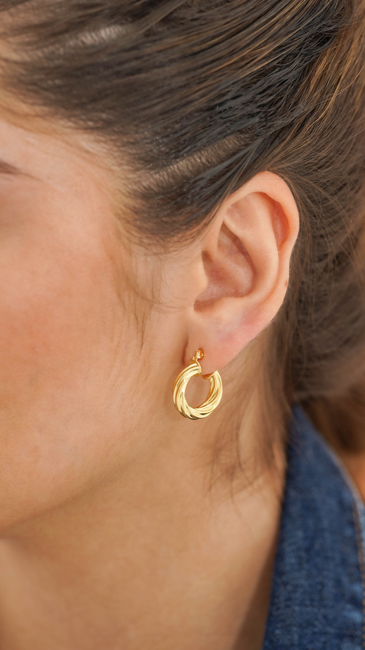 Twisted Stripes Small Hoop Earrings