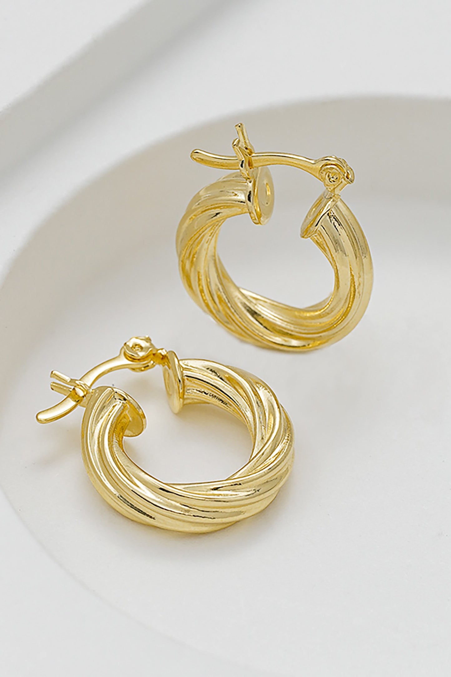 Twisted Stripes Small Hoop Earrings