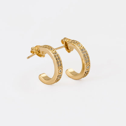CT My Love Zircon Semi Hoop Earrings