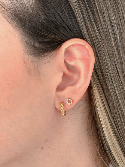 Braided Cuban Hoop Earrings