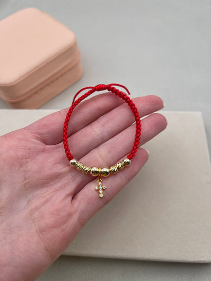 Cross Charm Italian Smooth Beads Handmade Bracelet