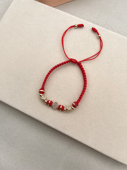 Sun Charm Smooth Beads Handmade Bracelet