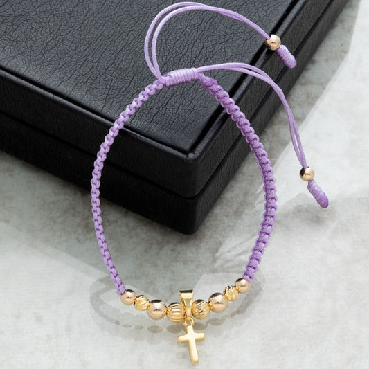 Cross Charm Smooth Italian Beads Handmade Bracelet