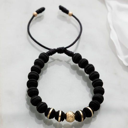 Italian Bead Looped Neoprene Handmade Bracelet