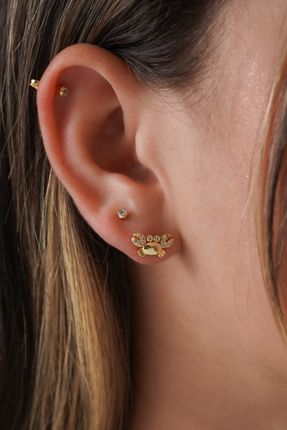 Crab Zirconia Earrings