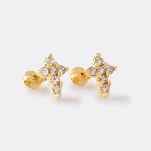 Cross 6 Zirconia Earrings