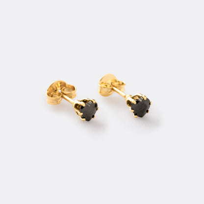 Black Zircon Heart Earrings