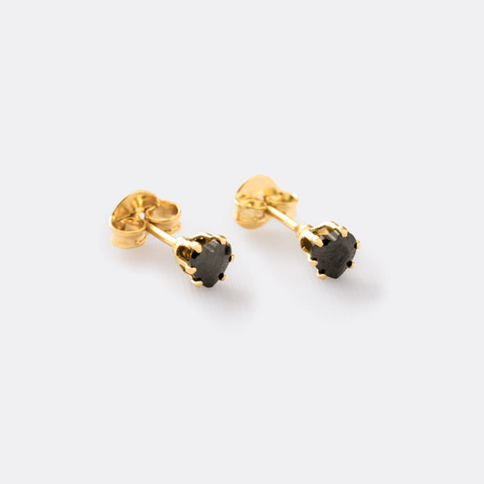 Black Zircon Heart Earrings