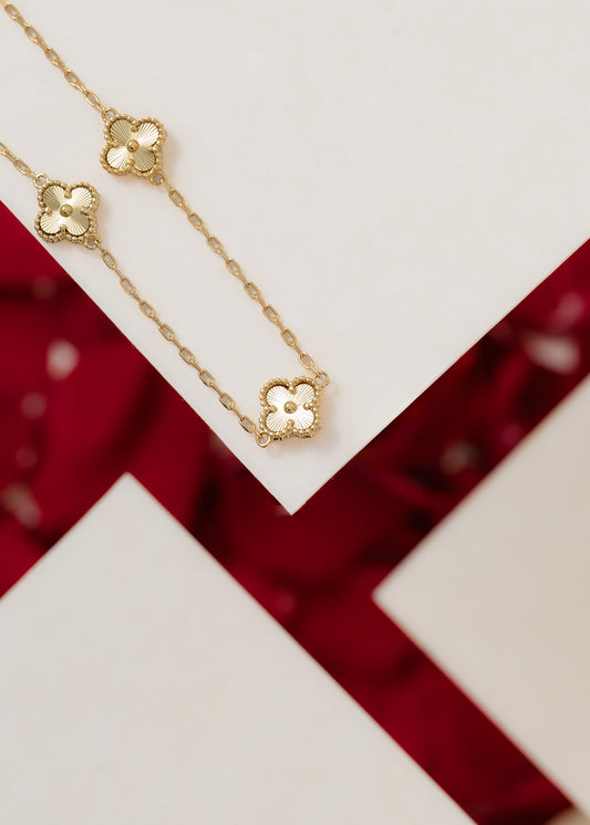 Clover Sun Sphere Chain Necklace