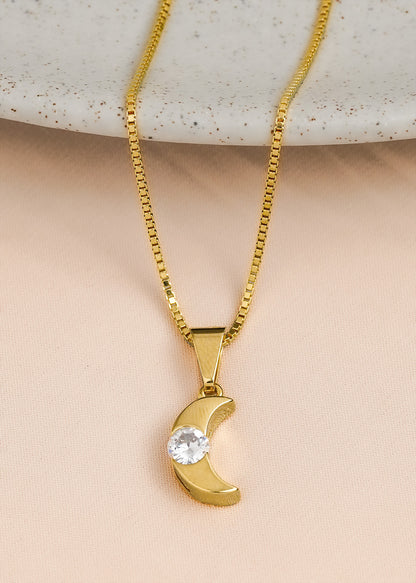 Zirconia Moon Pendant