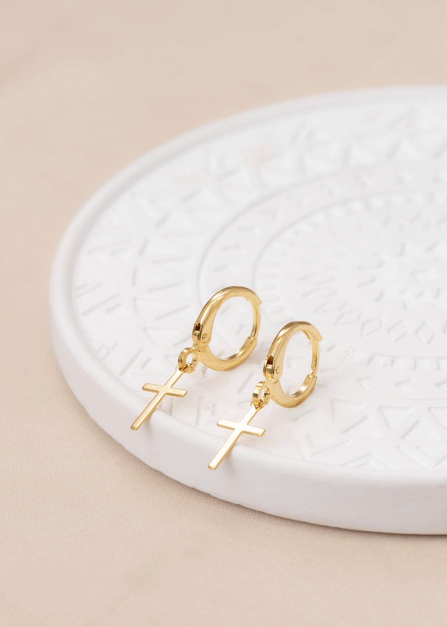 Cross Hoop Earrings