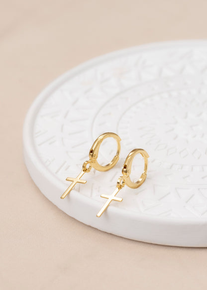 Cross Hoop Earrings
