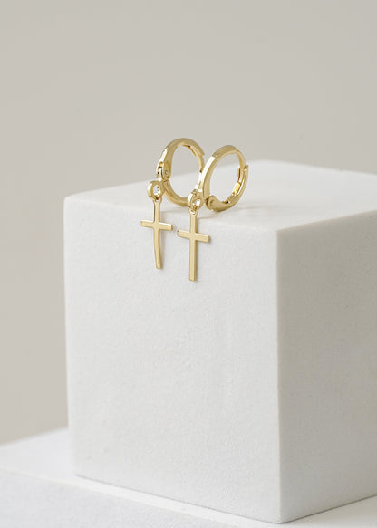Cross Hoop Earrings