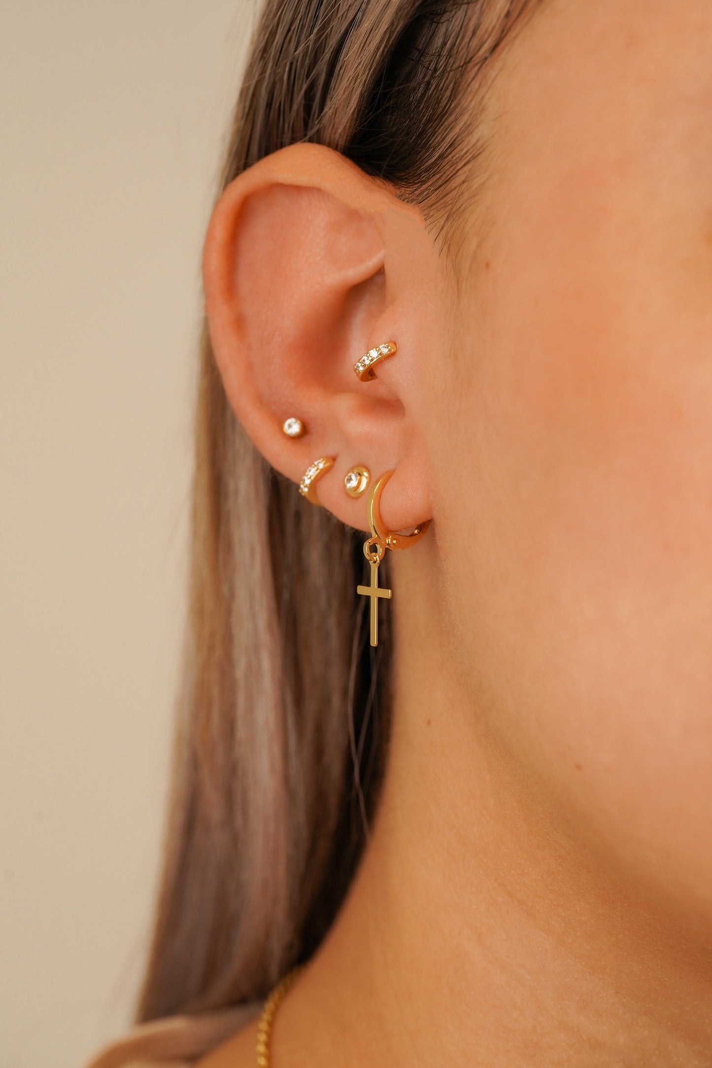 Cross Hoop Earrings