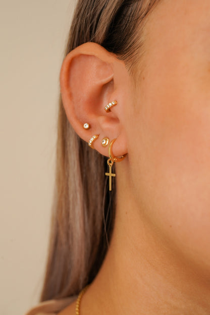 Cross Hoop Earrings