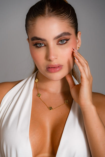 Clover Sun Sphere Chain Necklace