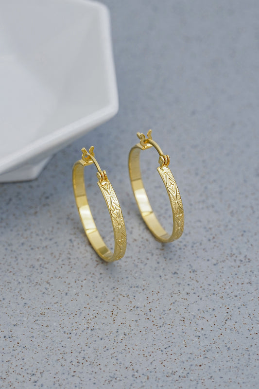 Badge Hoop Earrings