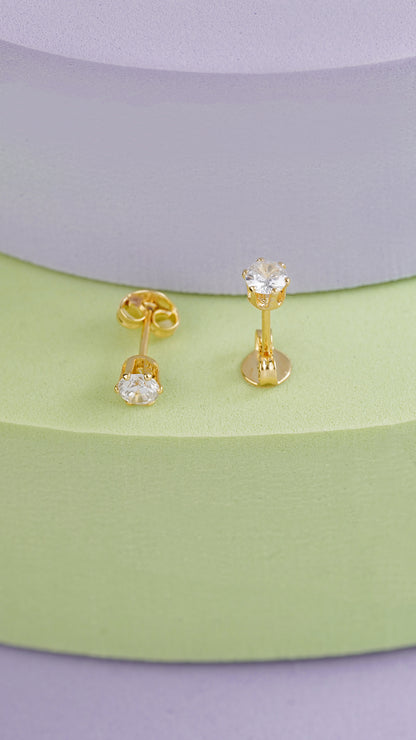 Round Zircon Earrings